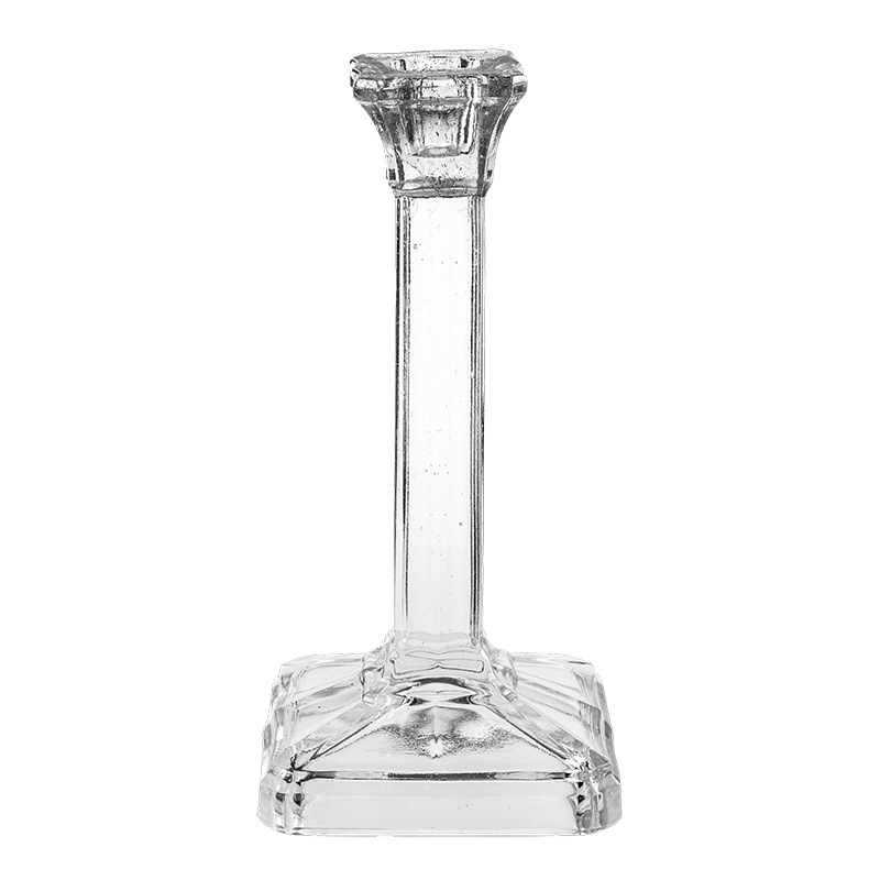 Bougeoir Vintage en verre blanc
