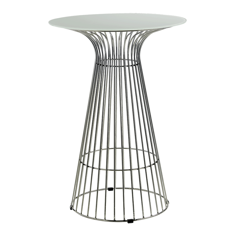 Mange-debout Filo Acier plateau blanc Ø 65 cm H 104 cm