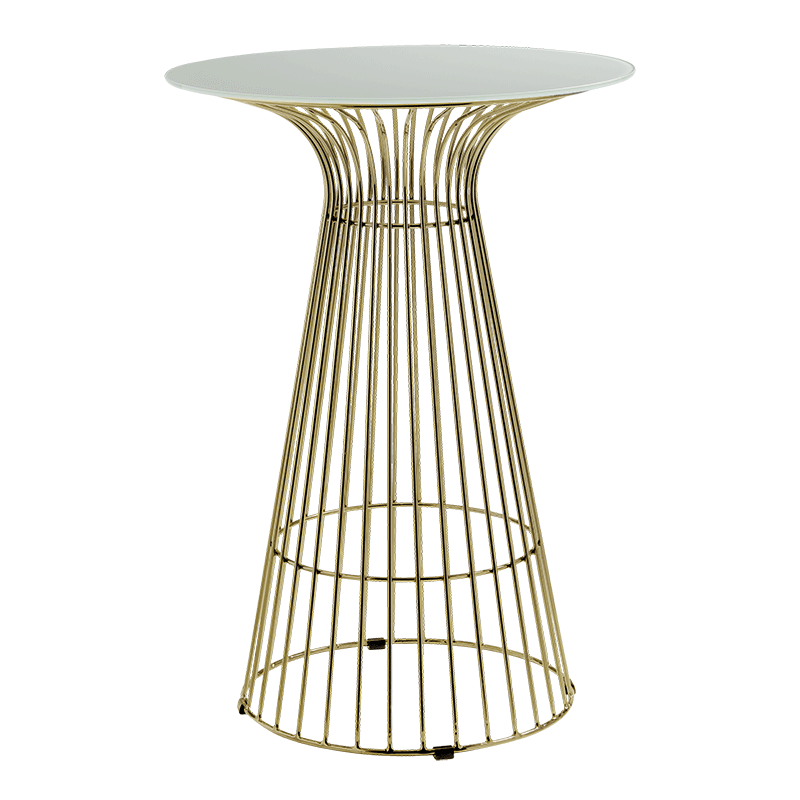 Mange-debout Filo Or plateau blanc Ø 65 cm H 104 cm