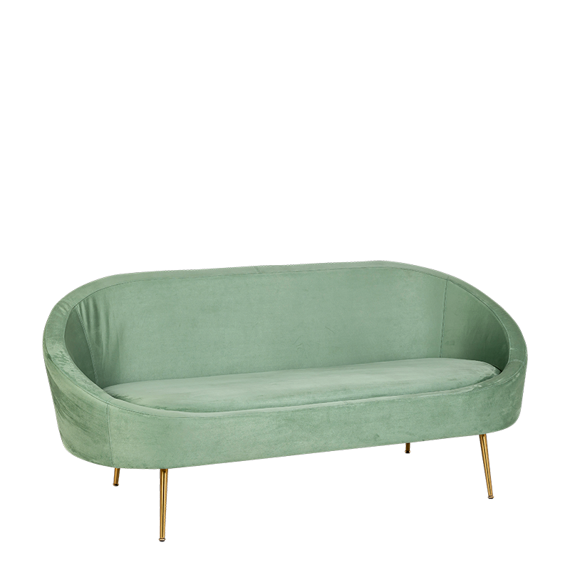 Canapé Sofia vert fougère 83 x 190 cm H 76 cm