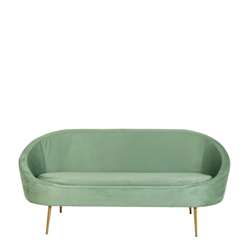 Canapé Sofia vert fougère 83 x 190 cm H 76 cm