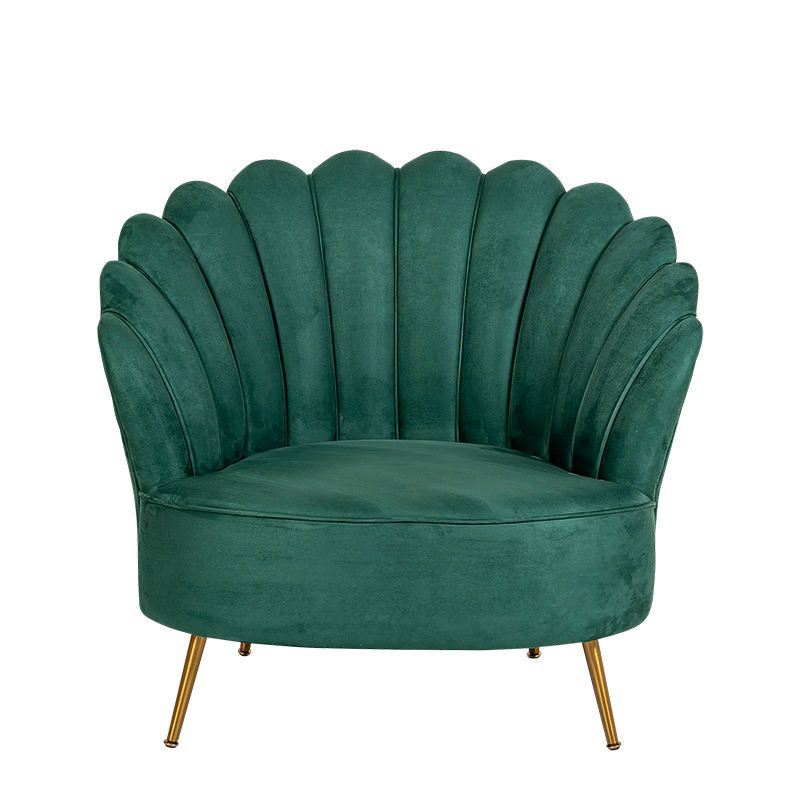 Fauteuil Coquillage vert 81 x 95 cm H 87 cm