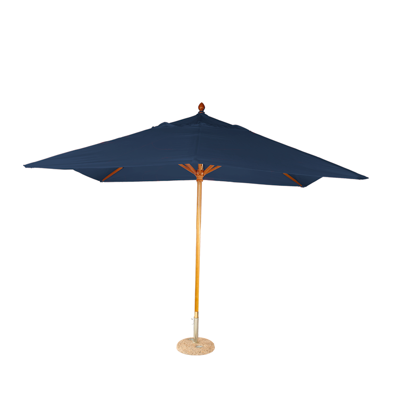 Parasol Louisiane bleu 300 x 300 cm + socle granit &Oslash; 50 cm