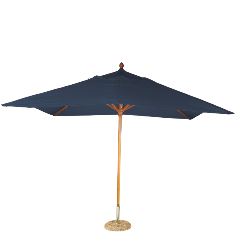 Parasol Louisiane bleu 300 x 300 cm + socle granit Ø 50 cm