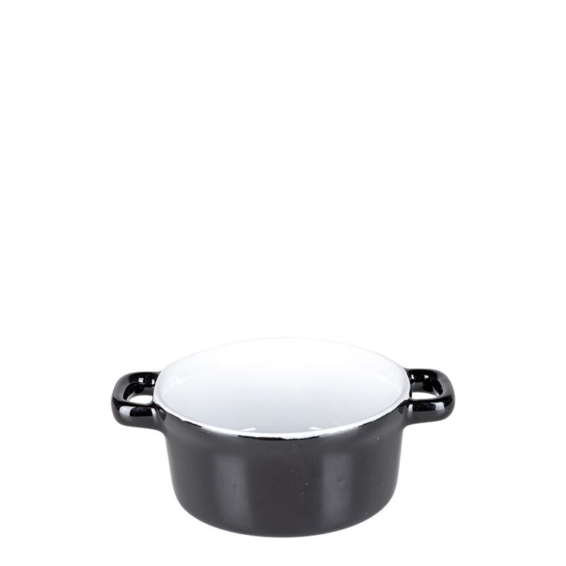 Cocotte individuelle noire brillante Ø 10 cm 25 cl