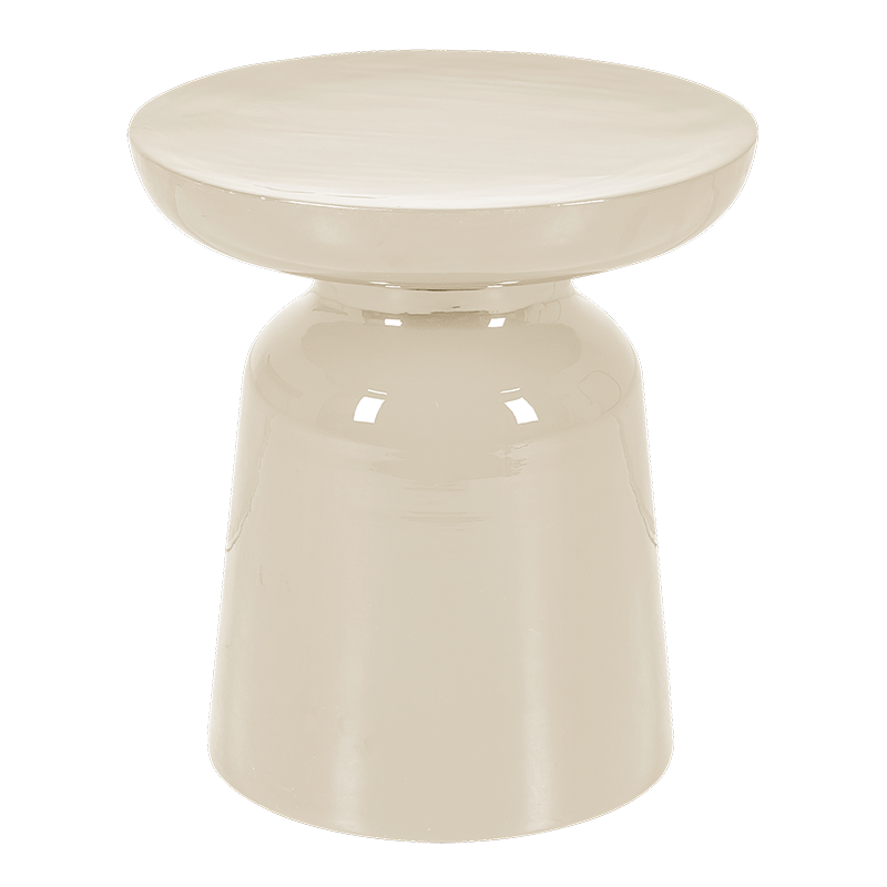 Pouf Olympe &eacute;cru &Oslash; 40 cm H 43 cm