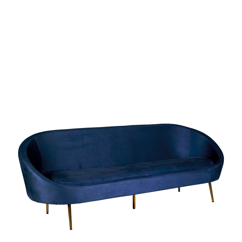 Canapé Sofia velours bleu nuit M1 83 x 190 cm H 76 cm