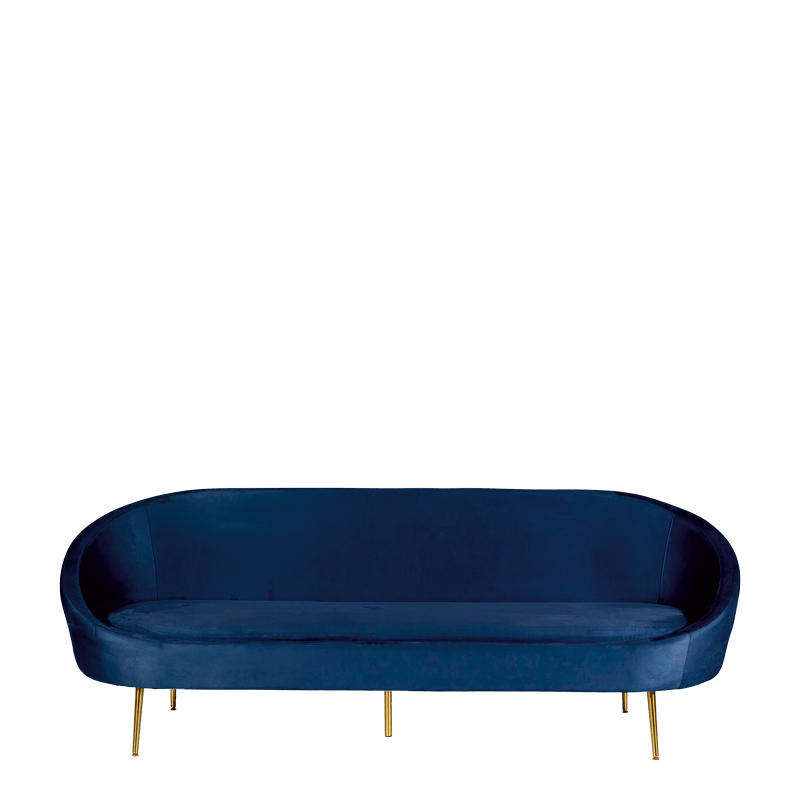 Canapé Sofia velours bleu nuit M1 83 x 190 cm H 76 cm