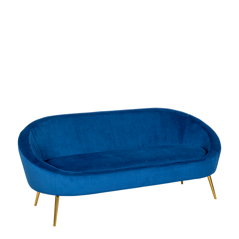Canapé Sofia velours bleu nuit M1 83 x 190 cm H 76 cm