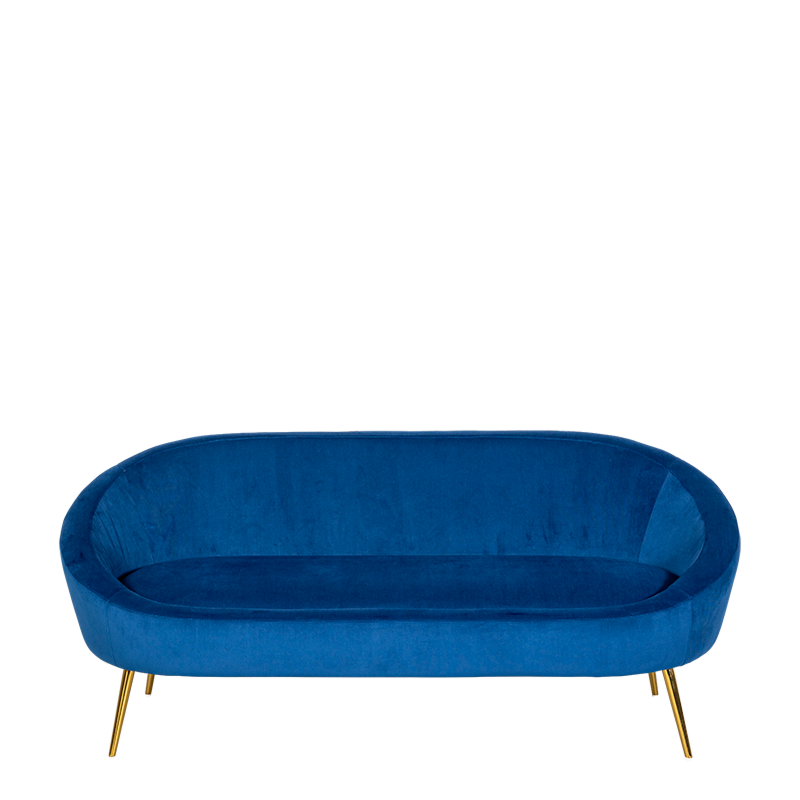 Canapé Sofia velours bleu nuit M1 83 x 190 cm H 76 cm