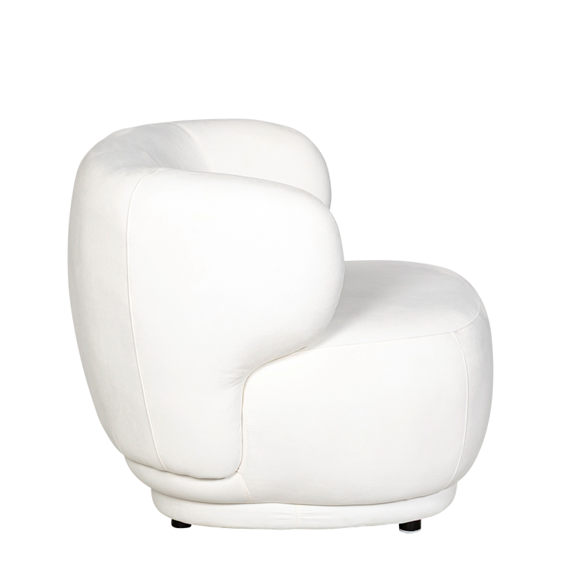 Fauteuil Elton velours blanc cassé M1 78 x 90 cm H 70 cm
