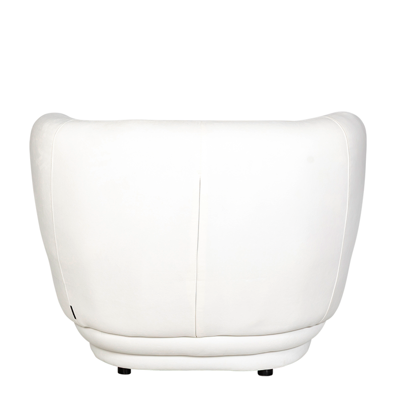 Fauteuil Elton velours blanc cassé M1 78 x 90 cm H 70 cm
