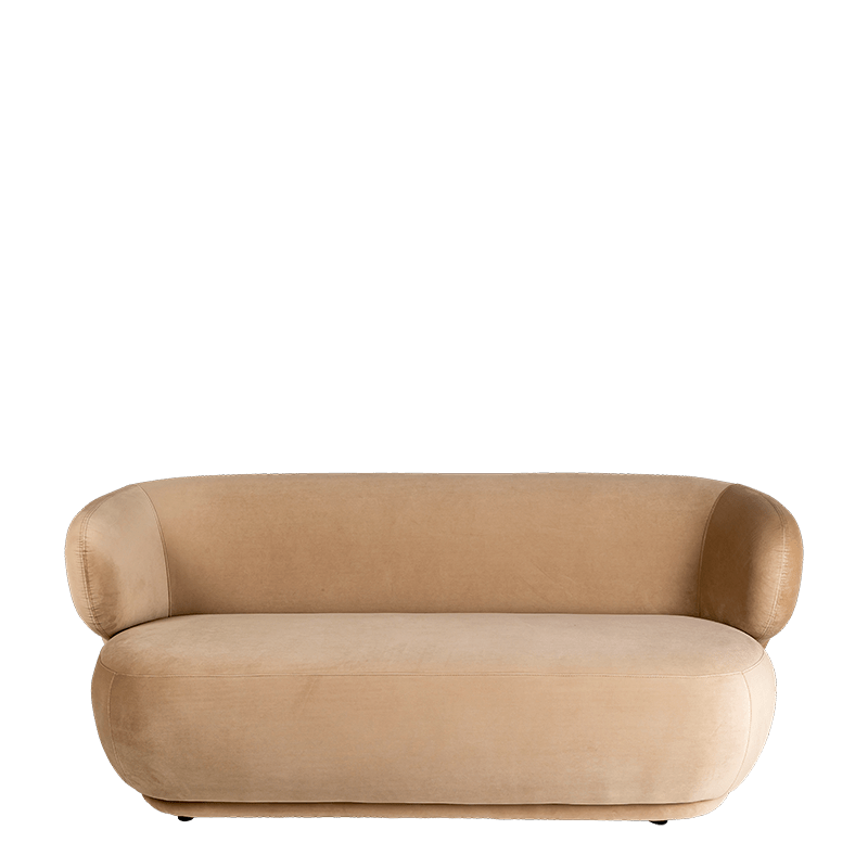 Canap&eacute; Elton velours taupe M1 78 x 170 cm H 70 cm