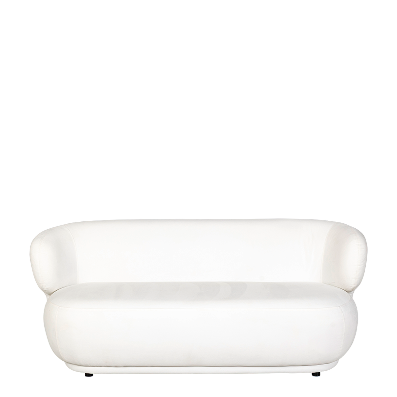 Canapé Elton velours blanc cassé M1 78 x 170 cm H 70 cm
