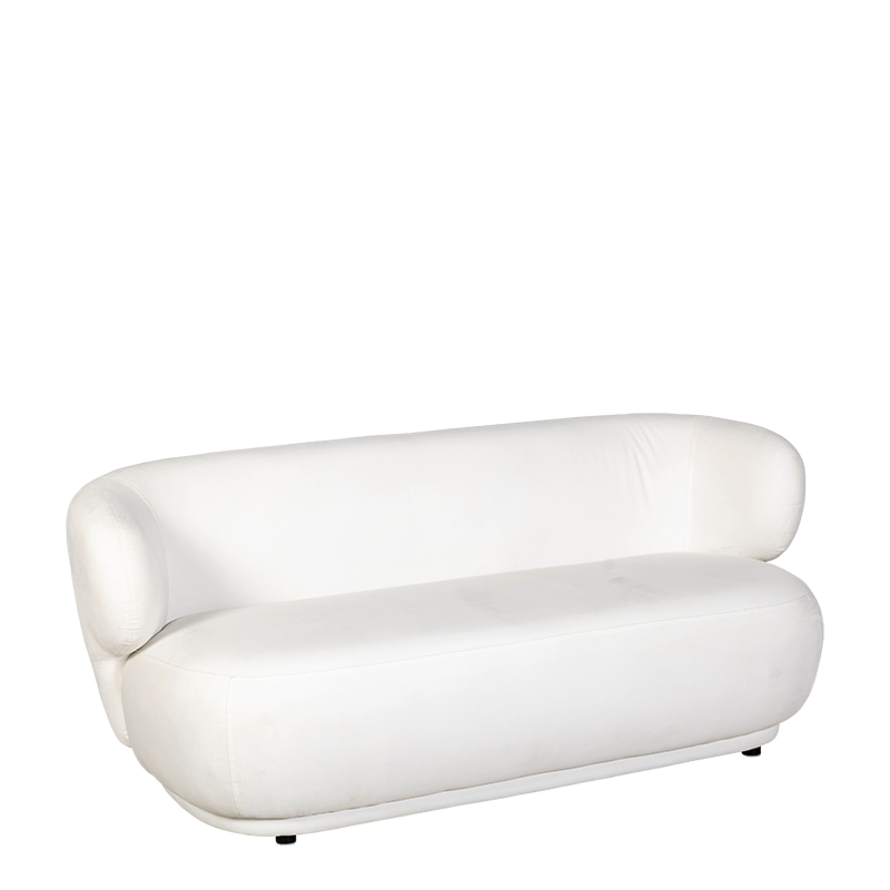 Canapé Elton velours blanc cassé M1 78 x 170 cm H 70 cm