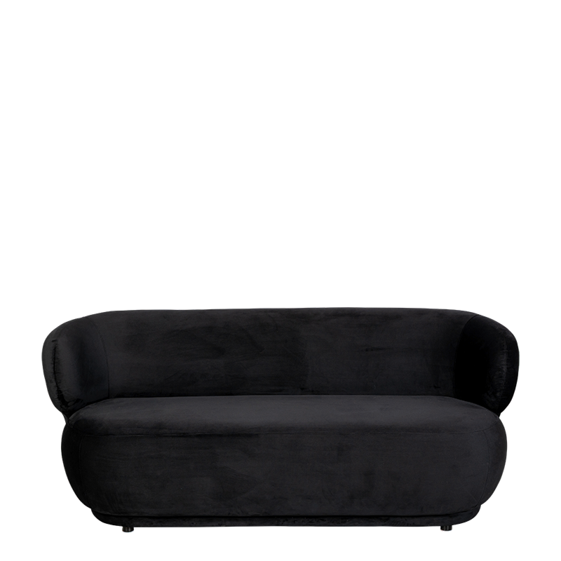Canapé Elton velours noir M1 78 x 170 cm H 70 cm