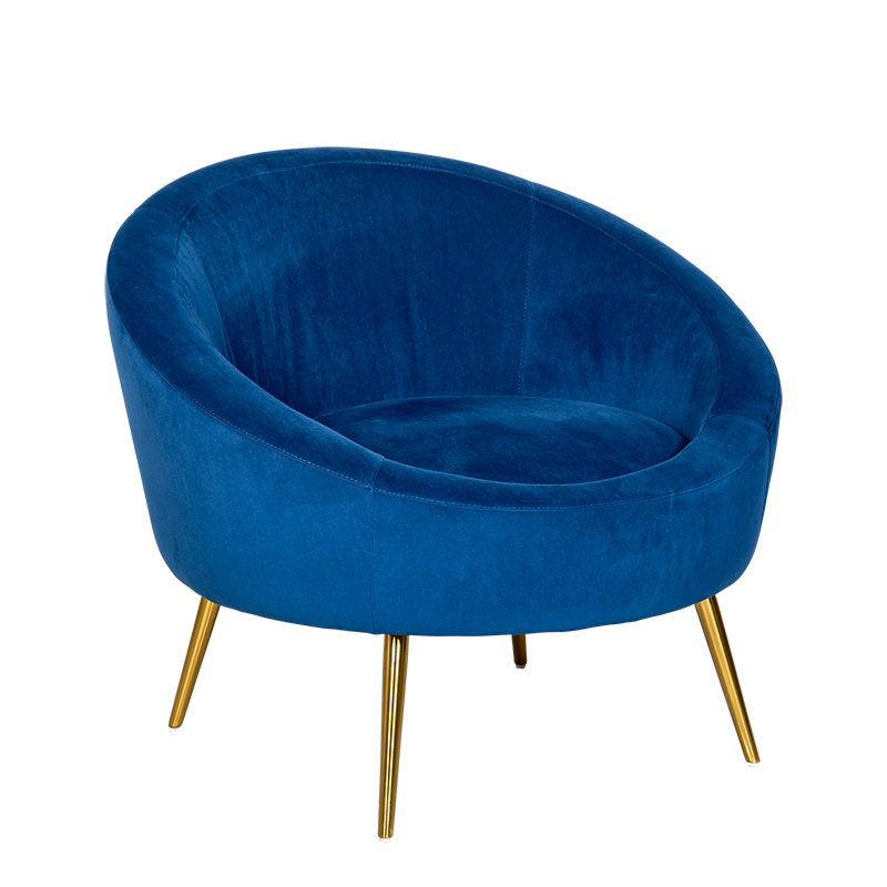 Fauteuil Sofia velours bleu nuit M1 92 x 82 cm H 78 cm