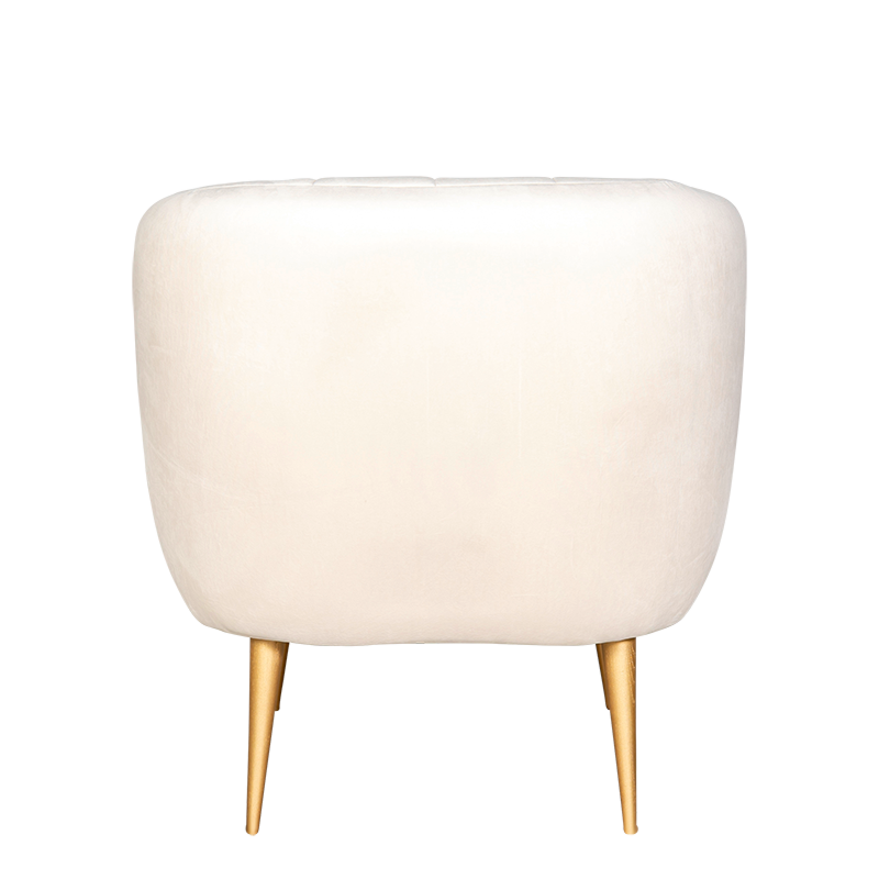 Fauteuil Juliette velours crème M1 78 x 84 cm H 85 cm