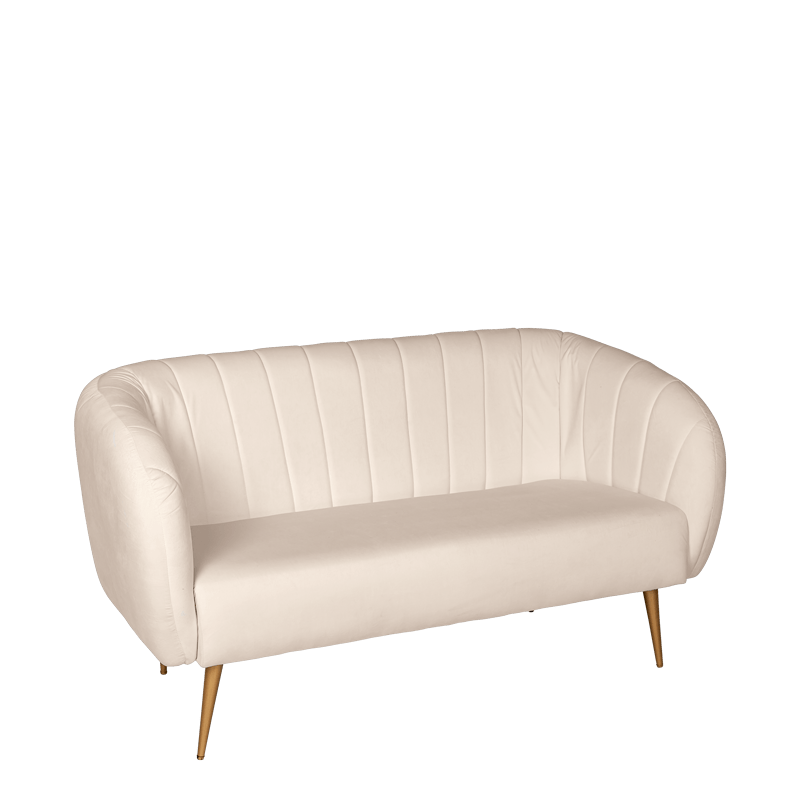 Canapé Juliette velours crème M1 78 x 165 cm H 85 cm