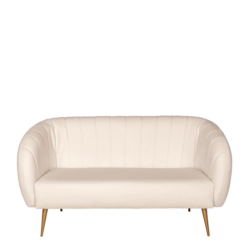 Canapé Juliette velours crème M1 78 x 165 cm H 85 cm