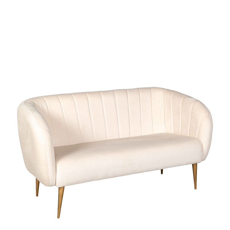 Canapé Juliette velours crème M1 78 x 165 cm H 85 cm