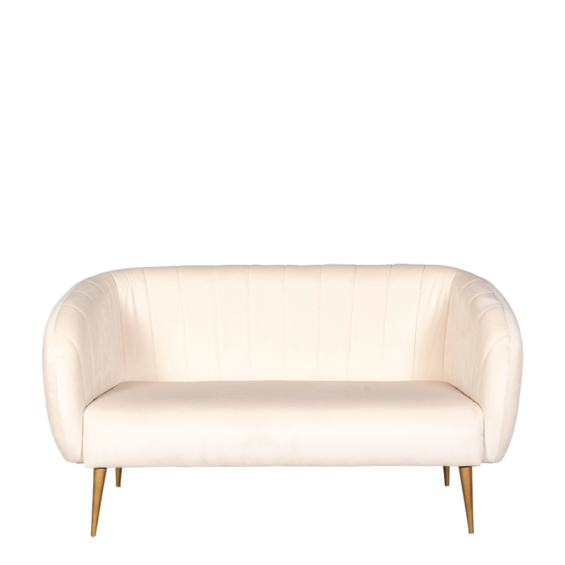 Canapé Juliette velours crème M1 78 x 165 cm H 85 cm