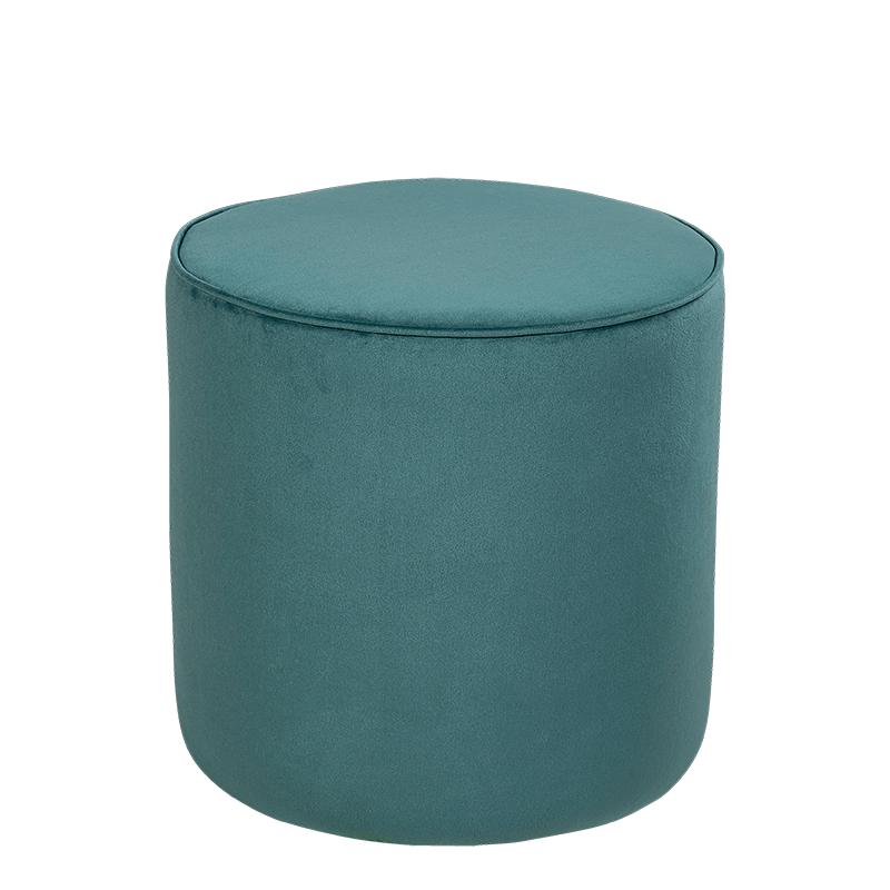 Pouf Preston velours vert amazone M1 Ø 40 cm H 40 cm