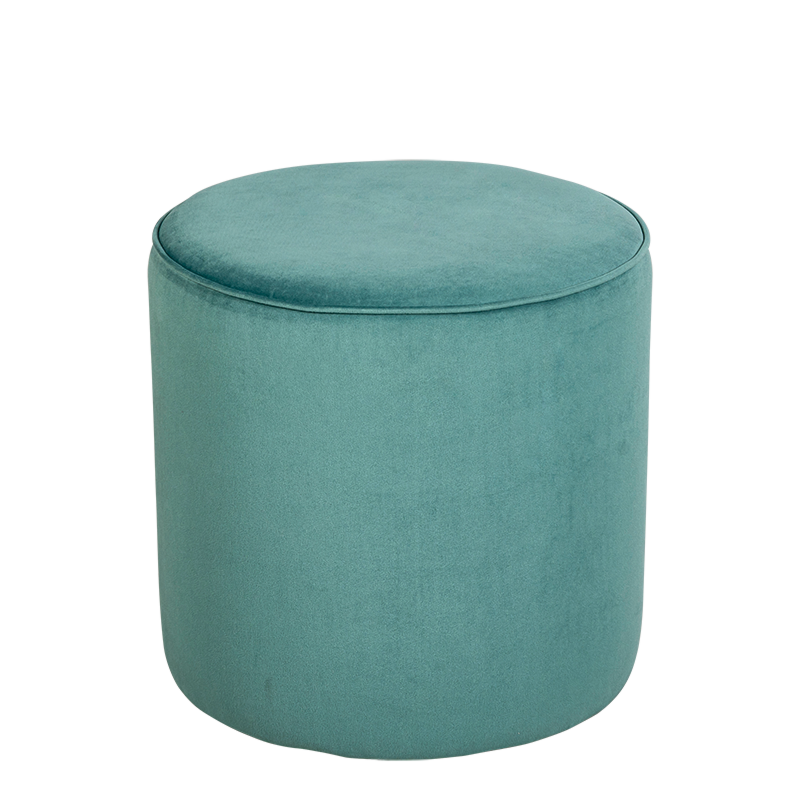 Pouf Preston velours vert amazone M1 Ø 40 cm H 40 cm