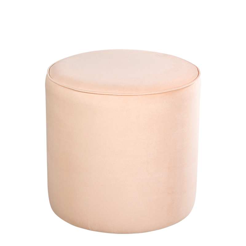Pouf Preston velours nude M1 Ø 40 cm H 40 cm