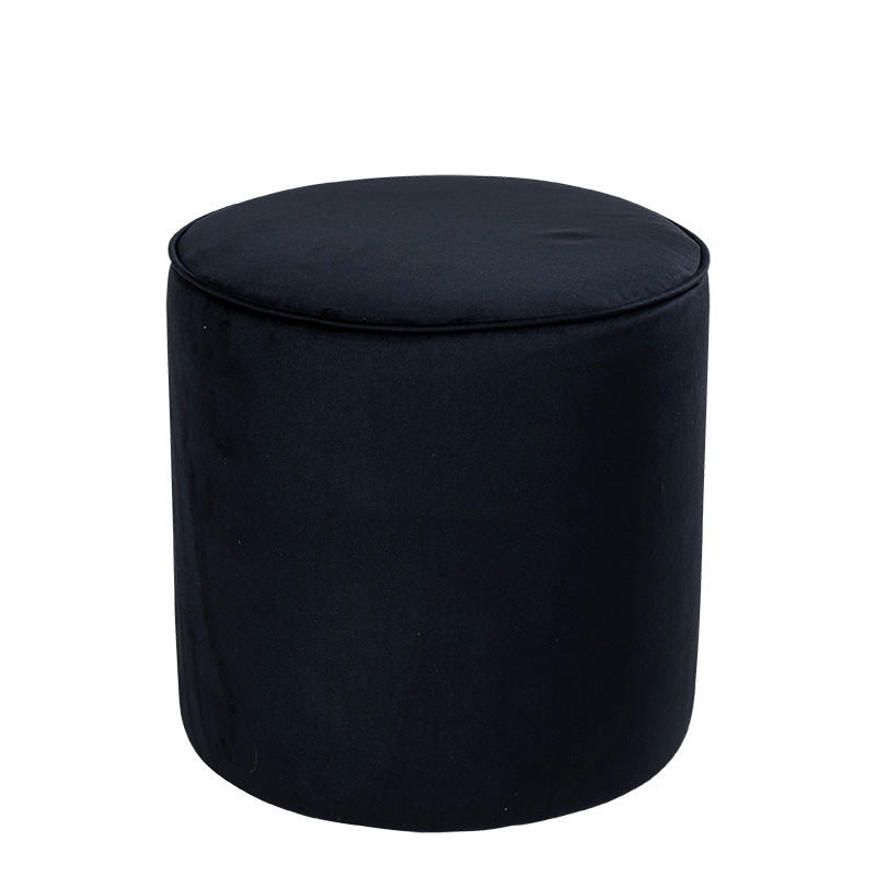 Pouf Preston velours noir M1 &Oslash; 40 cm H 40 cm