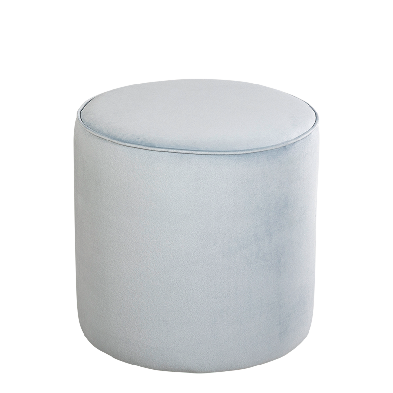 Pouf Preston velours glacier M1 Ø 40 cm H 40 cm