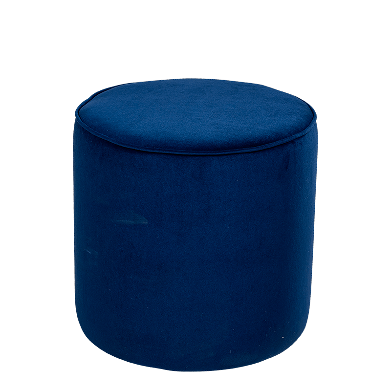 Pouf Preston velours bleu nuit M1 Ø 40 cm H 40 cm
