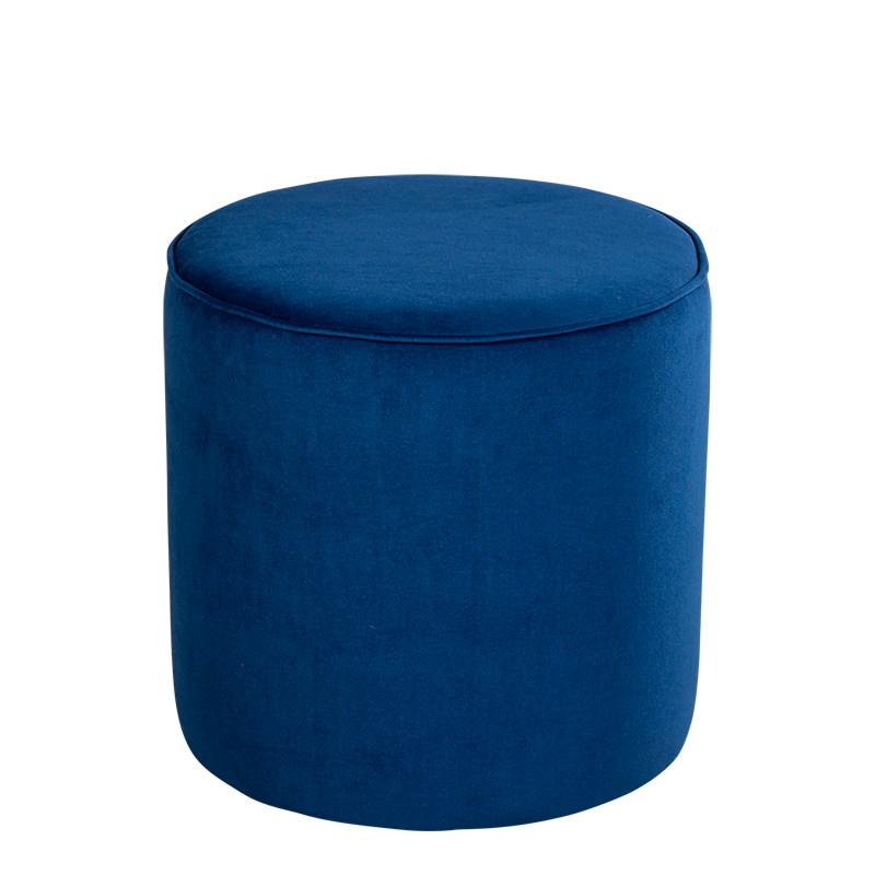 Pouf Preston velours bleu nuit M1 Ø 40 cm H 40 cm