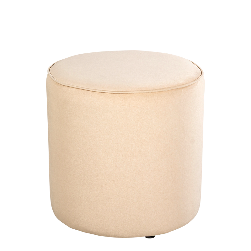 Pouf Preston velours sable M1 Ø 40 cm H 40 cm