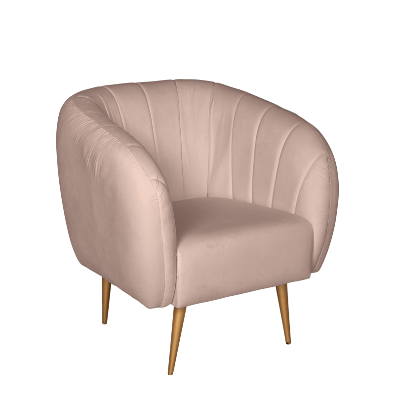 Fauteuil Juliette velours Nude M1 78 x 90 cm H 70 cm