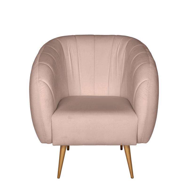 Fauteuil Juliette velours Nude M1 78 x 90 cm H 70 cm