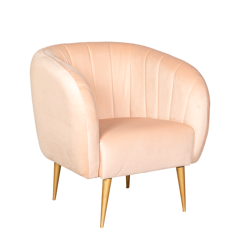Fauteuil Juliette velours Nude M1 78 x 90 cm H 70 cm
