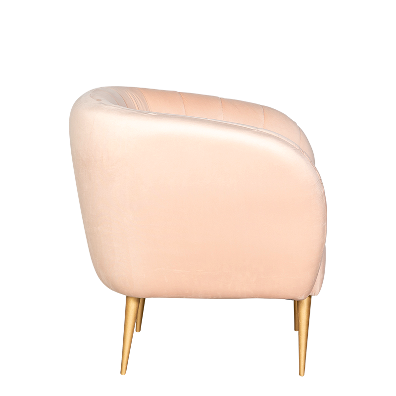 Fauteuil Juliette velours Nude M1 78 x 90 cm H 70 cm