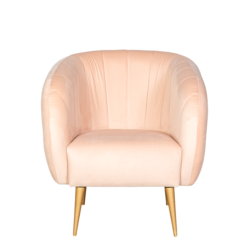 Fauteuil Juliette velours Nude M1 78 x 90 cm H 70 cm