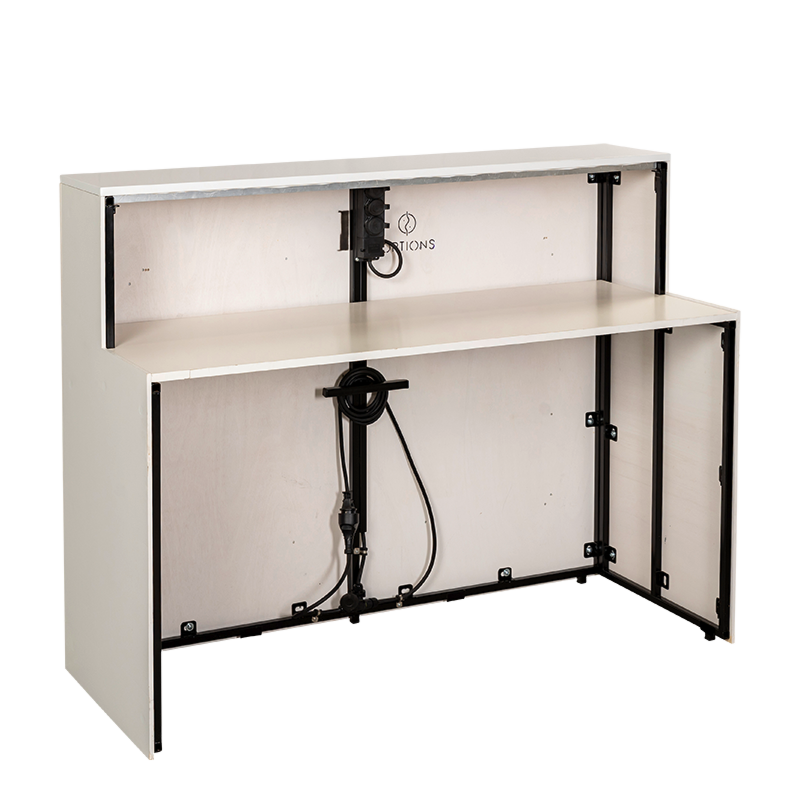 Bar pliant Moulure blanc 55 x 150 cm H 115 cm