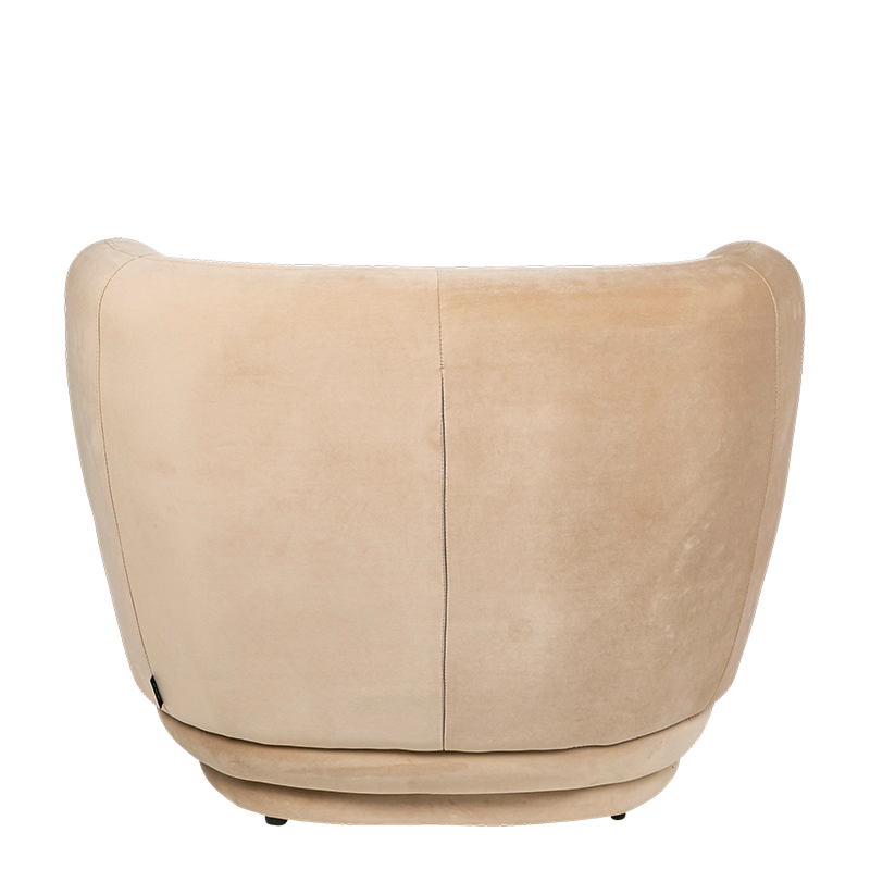 Fauteuil Elton velours taupe 78 x 90 cm H 70 cm