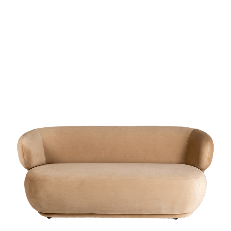 Canapé Elton velours taupe 78 x 170 cm H 70 cm