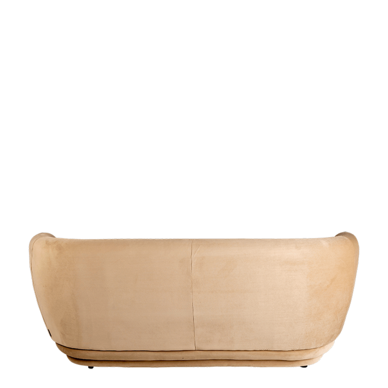 Canapé Elton velours taupe 78 x 170 cm H 70 cm