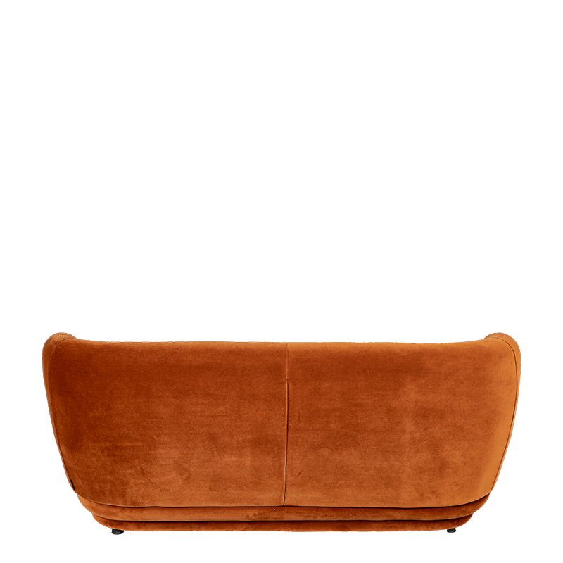 Canapé Elton velours terracotta 78 x 170 cm H 70 cm