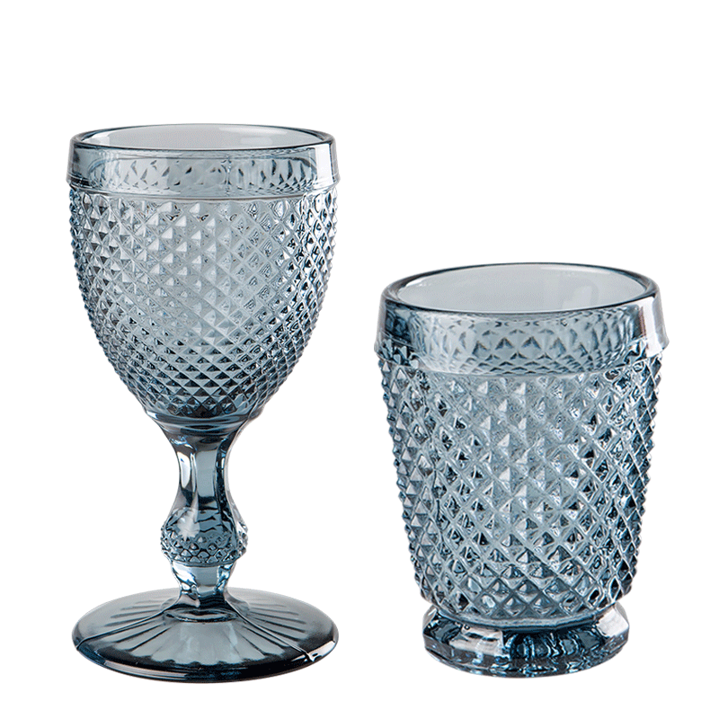Verres Tourmaline bleu gris