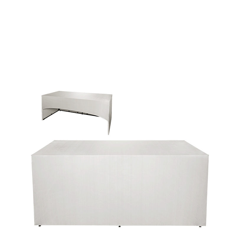 Buffet pliant houssé blanc "3 faces" 80 x 200 cm H 91 cm
