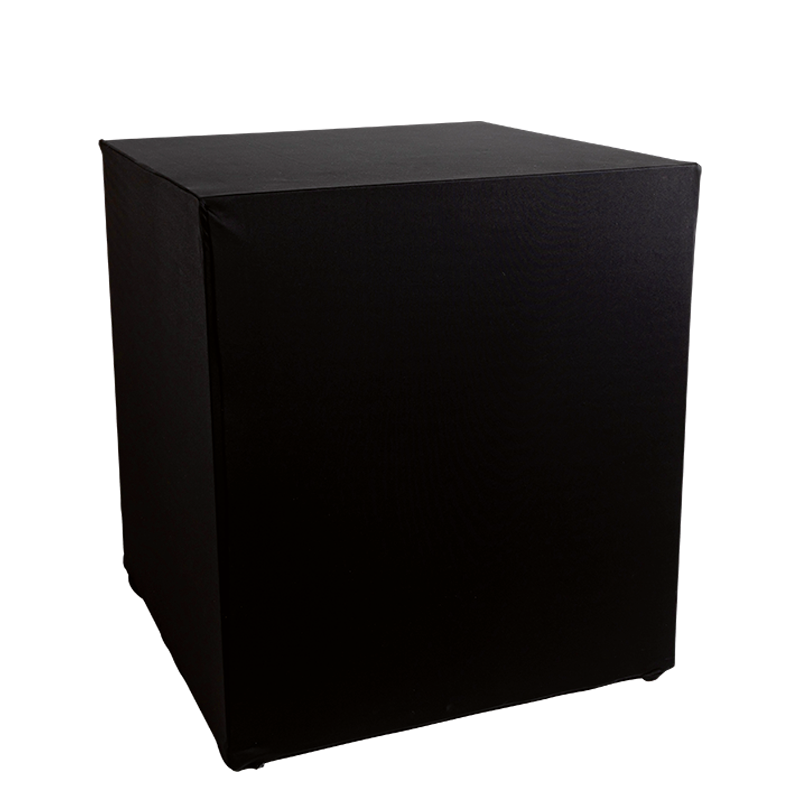 Buffet Cube houssé noir 3 faces 100 x 100 cm H 109 cm