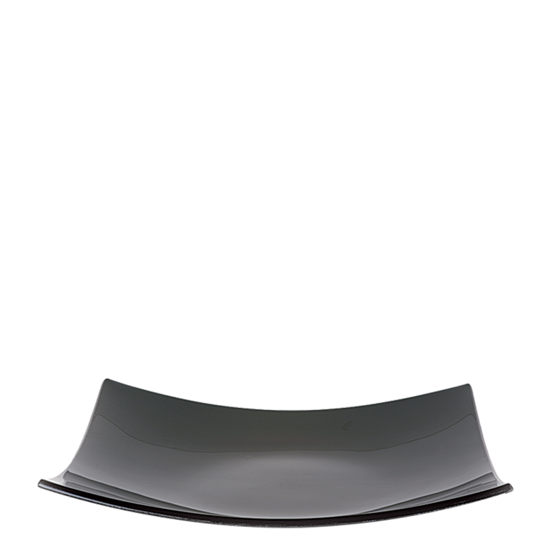 Plat carré fumé noir en verre 29 x 29 cm