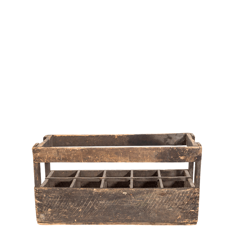 Casier à bouteilles Vintage en bois 26 x 66,5 H 34 cm