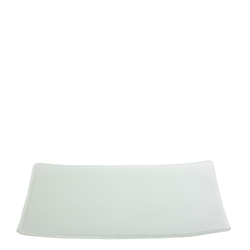 Assiette rectangulaire blanche en verre 24 x 32 cm